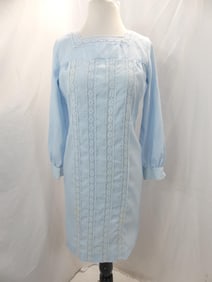 Vintage 1960's Light Blue Nylon & Lace Shift