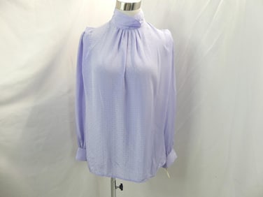Vintage 80's Port Camard Purple Long Sleeve Blouse