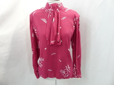 Vintage 1970's Simone Alexander Red & White Blouse