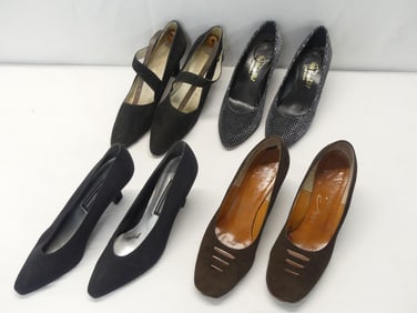 Lot of 4 Pair Vintage Shoes, Evins, Pappagallo, Delmanette, Stuart Weitzman