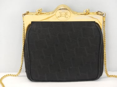 Vintage Roberta Di Camerino Black & Gold Cross Body Purse