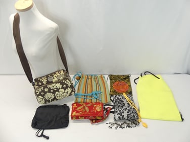 Lot of 7 Vintage Cloth Purses, Crossbody & other