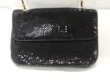 Vintage Black Whiting & Davis Shoulder Bag