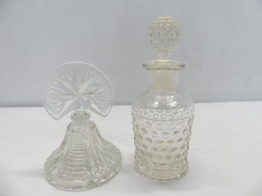 Lot of 2 Vintage Glass Perfume Bottles