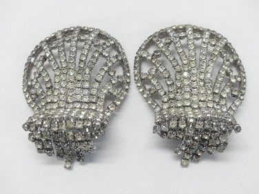 Fabulous Pair Rhinestone Shoe Buckles Marked Musi