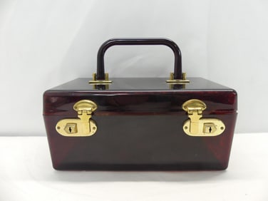 Vintage 1940/50's Lucite Box Purse with Double Locks