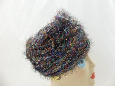 Vintage 1950/60's Fabulous Colorful Tinsel Turban