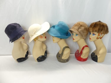 Lot of 5 Vintage 1950/60's Hats including 1 Mink