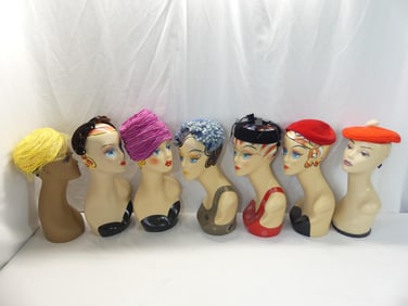 Lot of 7 Various Vintage Hats, Cascade, Fascinators & Caps