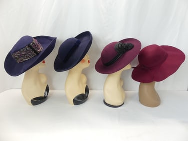 Lot of 4 Various Vintage Hats