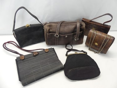 Lot of 6 Vintage Purses, 2 Alligator