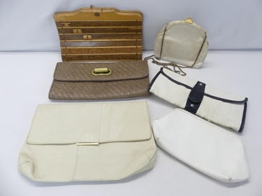 Lot of 6 Various Vintage Clutch & Shoulder Bags