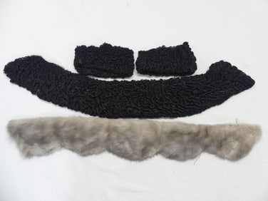 Lot with Mink Collar & Peirson Lamb Colar & Cuffs