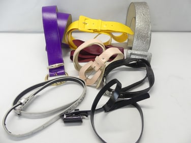 Lot of 8 Various Vintage Leather & Vinyl Belts