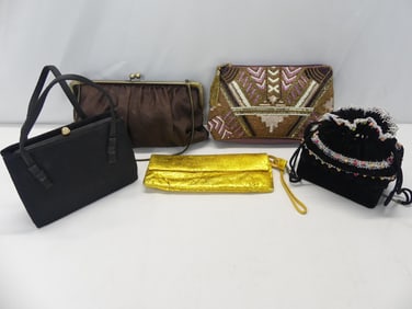 Lot of 5 Various Vintage Evening Bags