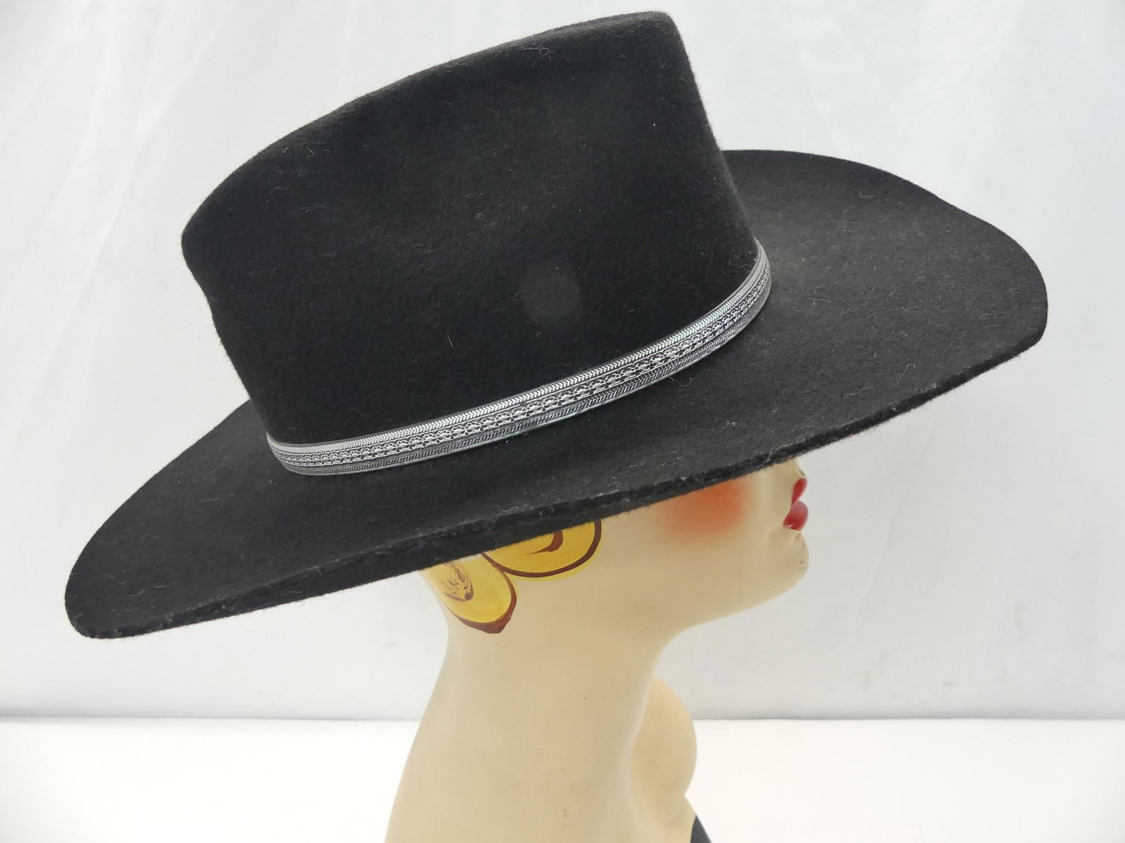 Vintage Made in Texas Stetson Black Cowboy Hat (1 of 10)