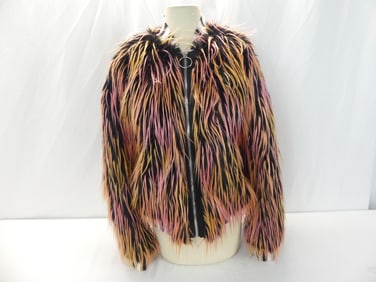 Vintage 1990/2000's Nicopanda Faux Feather Pink & Black Jacket