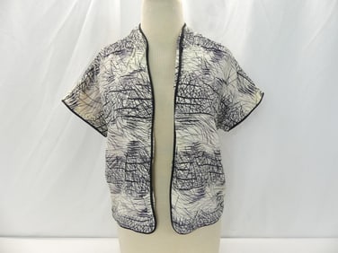 Vintage 1960's Black & White Silk Clutch Front Top