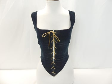 Victorian Navy Blue Velvet Corset