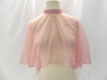 Vintage 1960's Pink Sheer Nylon Cape