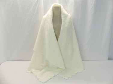 Vintage Ugg White Wool Angora Shawl/Blanket