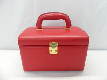 Vintage Mid-Century Red Vinyl Travel Case