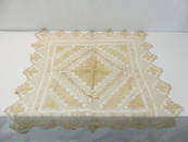 Vintage Hand Knotted Filet Lace Table Square