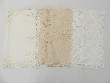 Lot of 3 Vintage Tape Lace Table Runners