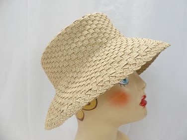 Vintage Eric Javits Basket Weave Folding Cloche