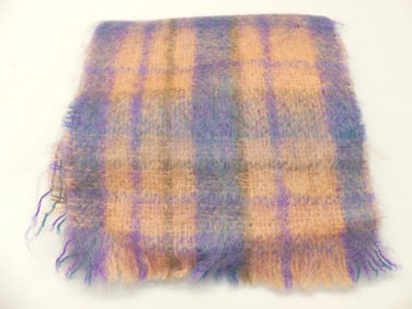 Vintage Donegal Ireland Plaid Mohair Scarf