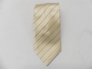 Vintage Donald Trump Cream & Blue Striped Silk Tie