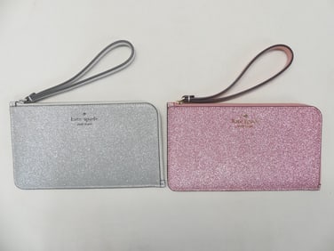 Lot of 2 Brand New Kate Spade Metallic Wristlets