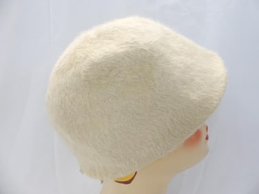 Vintage 1960's Merri Soie Tan Angora Cloche