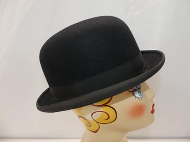Vintage 1950/60's Beval Saddlery Black Derby Hat