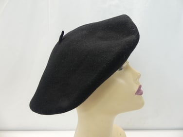 Vintage Black Wool Beret, Txapela Evskal Herria