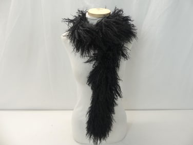 Vintage Black Tibetan Lamb Scarf/Boa