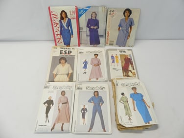 Lot of 9 Vintage 1980's Dress Patterns