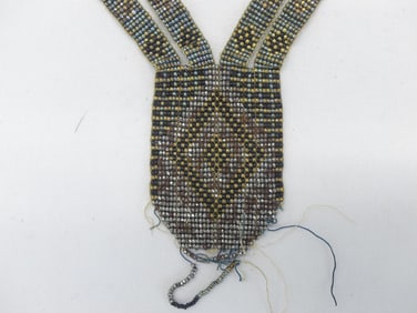Rare Vintage 1920's Micro Beaded Fringe Flapper Necklace Piece