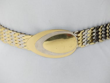 Vintage Silver & Gold Metal Ladies Belt