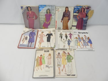Lot of 10 Vintage 1970-90's Dress Patterns
