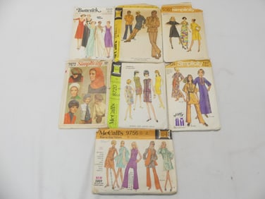 Lot of 6 Vintage 19 60/70's Dress Patterns with Men's