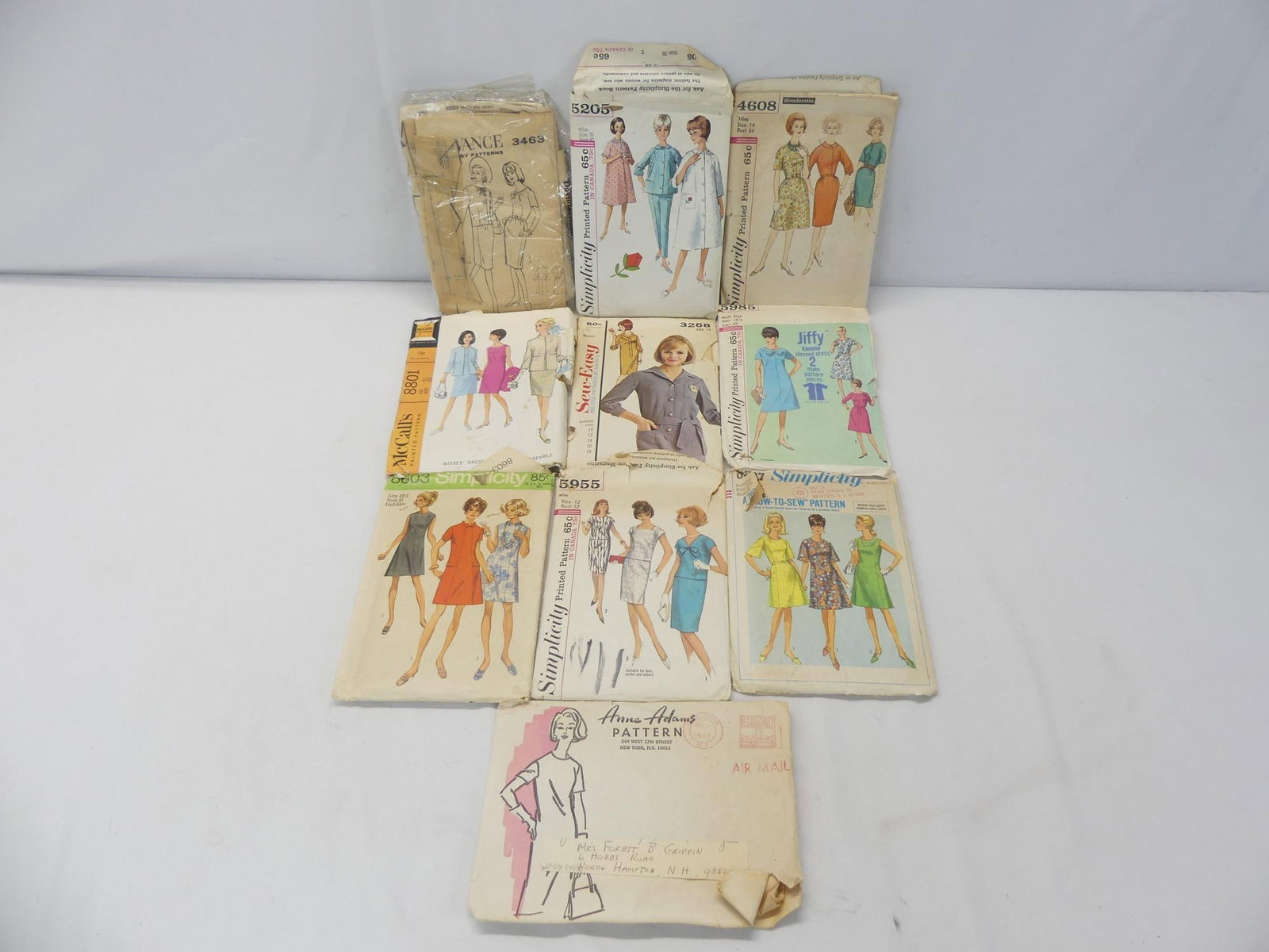 Lot of 11 Vintage 1960's Dress Patterns: see photo's