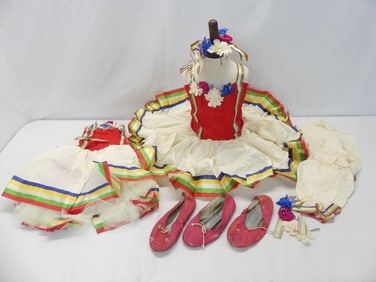 Lot of 2 Sets Vintage 1960's Little Girl Recital Dresses