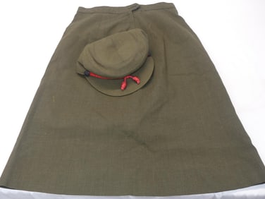 Vintage Ladies Military Skirt & Hat