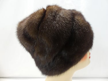 Vintage 1960's Aldolfo II Dark Brown Mink Hat