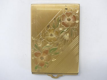 Vintage Koter & Kopit Powder Compact with Carved Floral Case