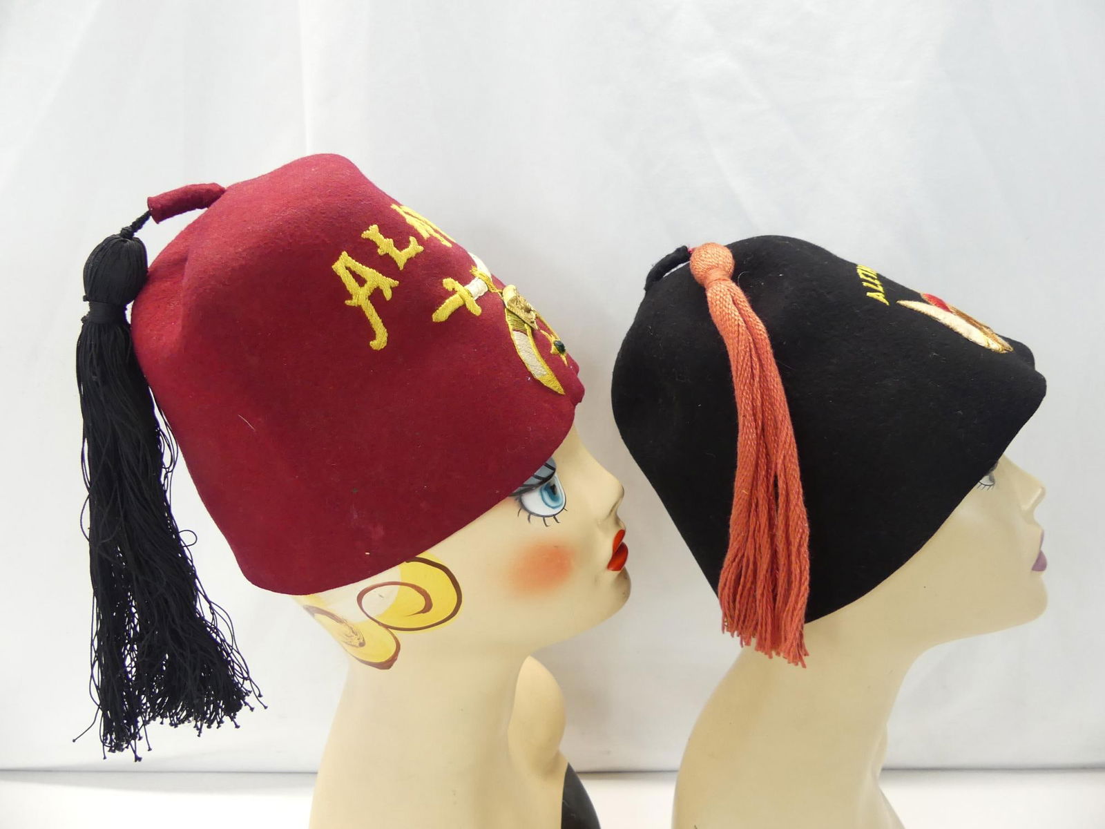 Lot of 2 Vintage Aleppo Shriners Fez Hats (1 of 11)