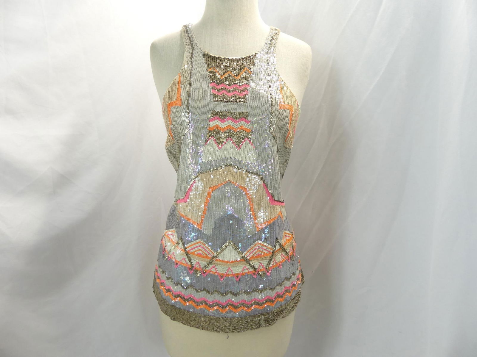 Vintage All Saints Spitalfields Aztec Style Sequin Top (1 of 11)