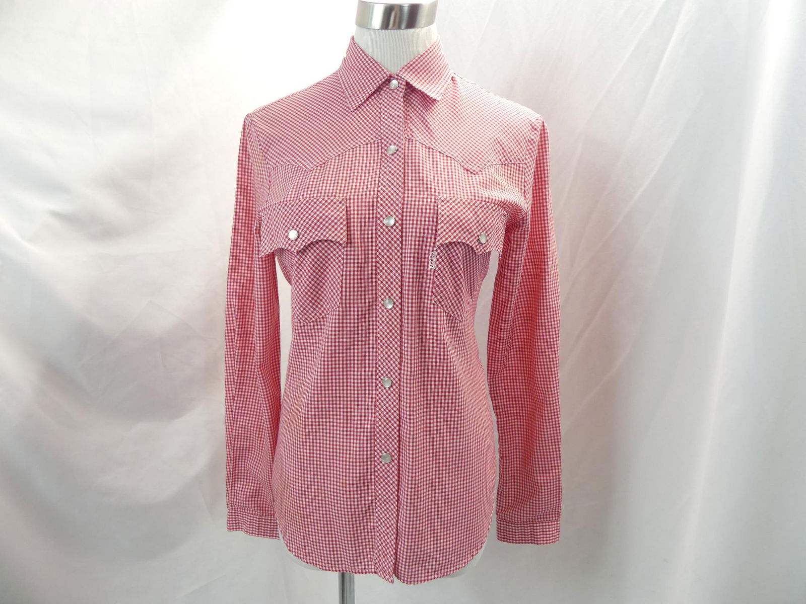 Vintage Levi Strauss Red & White Checkered Western Style Blouse (1 of 8)