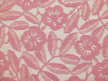 Vintage 1920/30's Pink Floral Lace 32/34 x 23 1/2 yards
